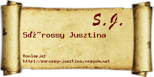Sárossy Jusztina névjegykártya